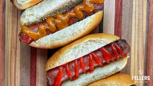 Wagyu Bratwurst from the folks at Fellers Ranch will make your taste buds sing! 