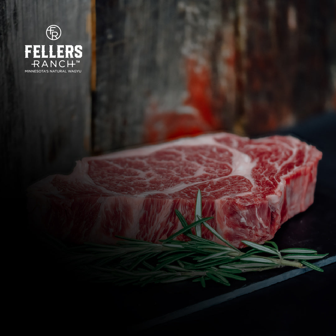 Wagyu Ribeye Steak w/ Roasted Potatoes and Vegetables | Fellers Ranch