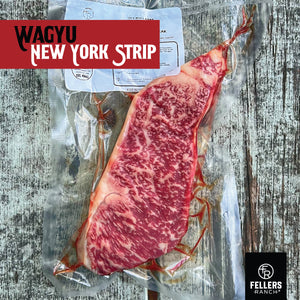 Wagyu New York Strip from Fellers Ranch - Try Minnesota's Finest Wagyu Beef  | BMS of 6+ | Raised & Processed locally in Conger, Minnesota 